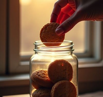 In einem Glas sind 10 Kekse. Du nimmst 3 davon raus. Wie viele Kekse hast du jetzt?